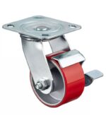 Колесо большегрузное полиуретановое поворотное с тормозом SCPB