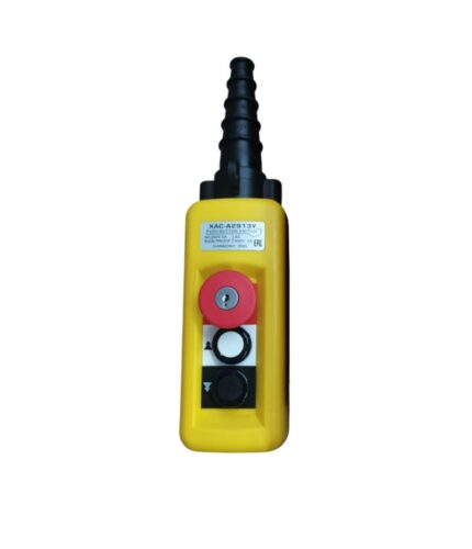 Пульт управления XAC-A2913Y для тали (2 кнопки, 2 скорости, ключ-марка, стоп, IP65, 380В)